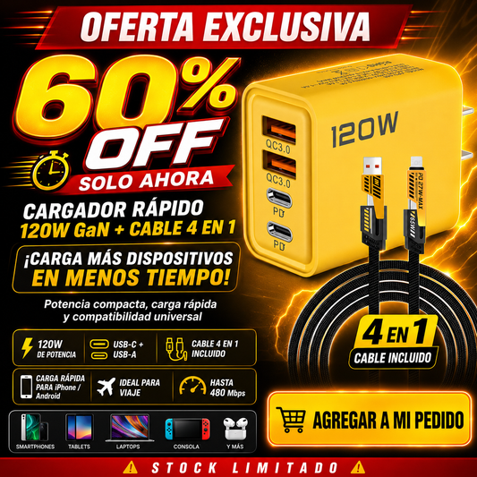 Cargador Carga Rapida 4 Celulares Viral