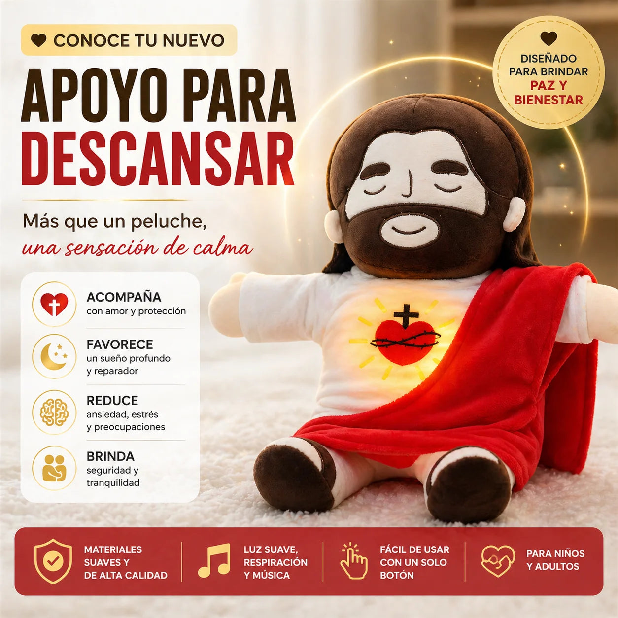 Peluche Antiestrés de Jesús Que Respira