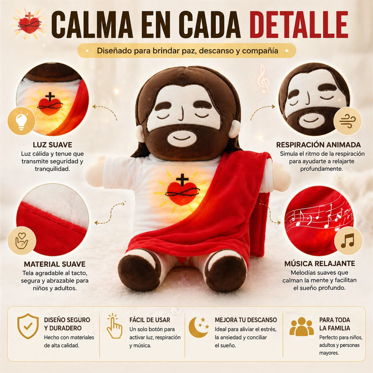 Peluche Antiestrés de Jesús Que Respira