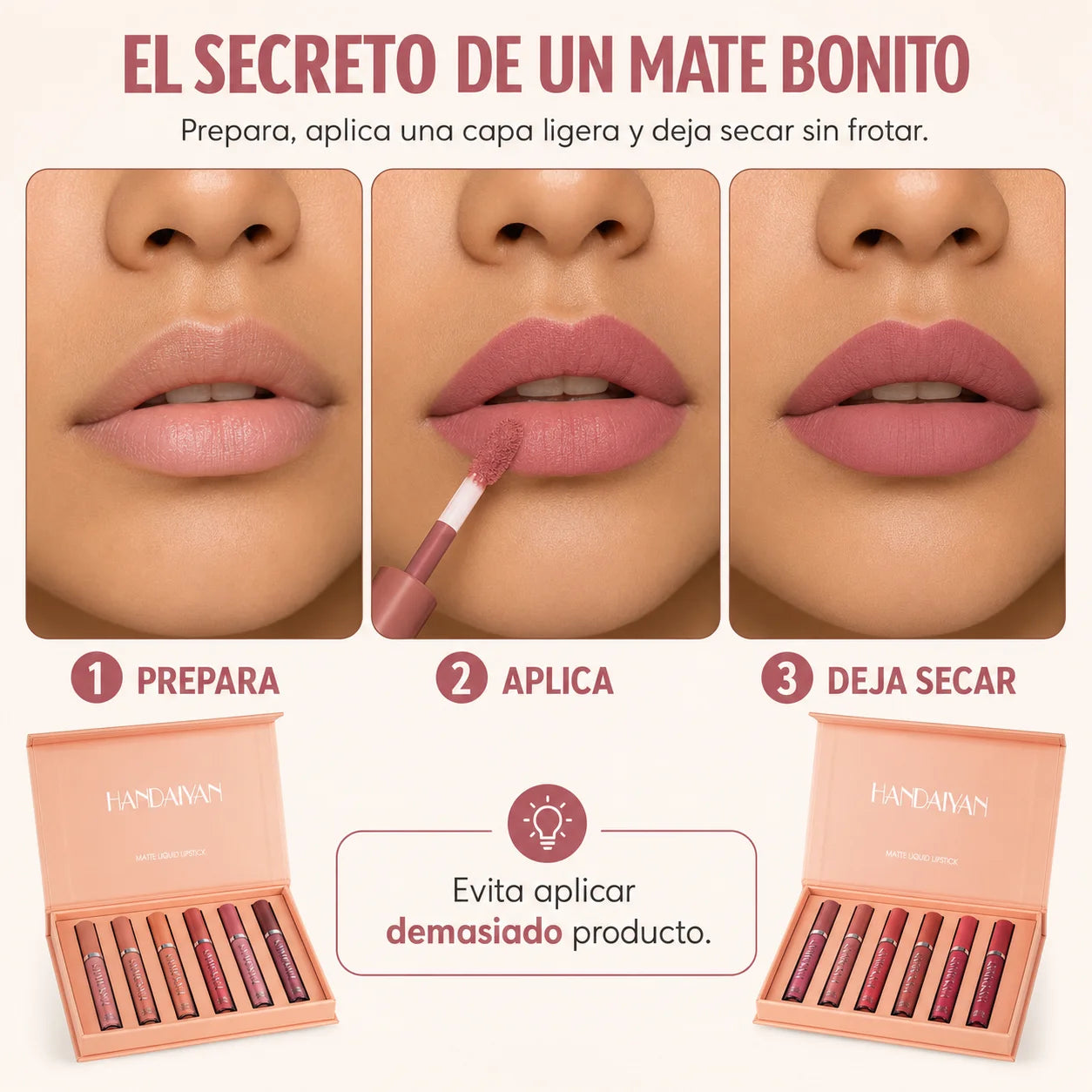 Kit de Labiales Nude Handaiyan | Larga Duración