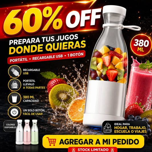 Licuadora Portatil 380 Ml Recargable
