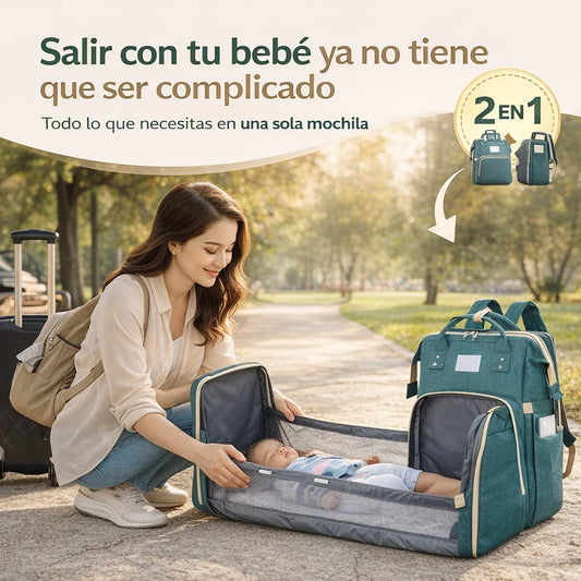 Mochila Pañalera | Cuna portátil en segundos