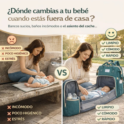 Mochila Pañalera | Cuna portátil en segundos