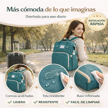 Mochila Pañalera | Cuna portátil en segundos