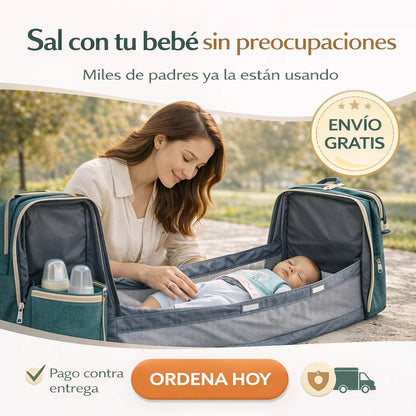 Mochila Pañalera | Cuna portátil en segundos