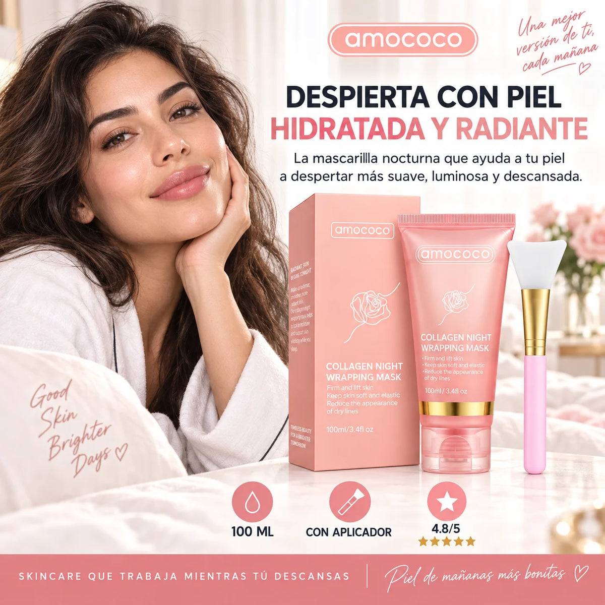 Mascarilla Nocturna AMOCOCO | Hidratación y Luminosidad Mientras Duermes