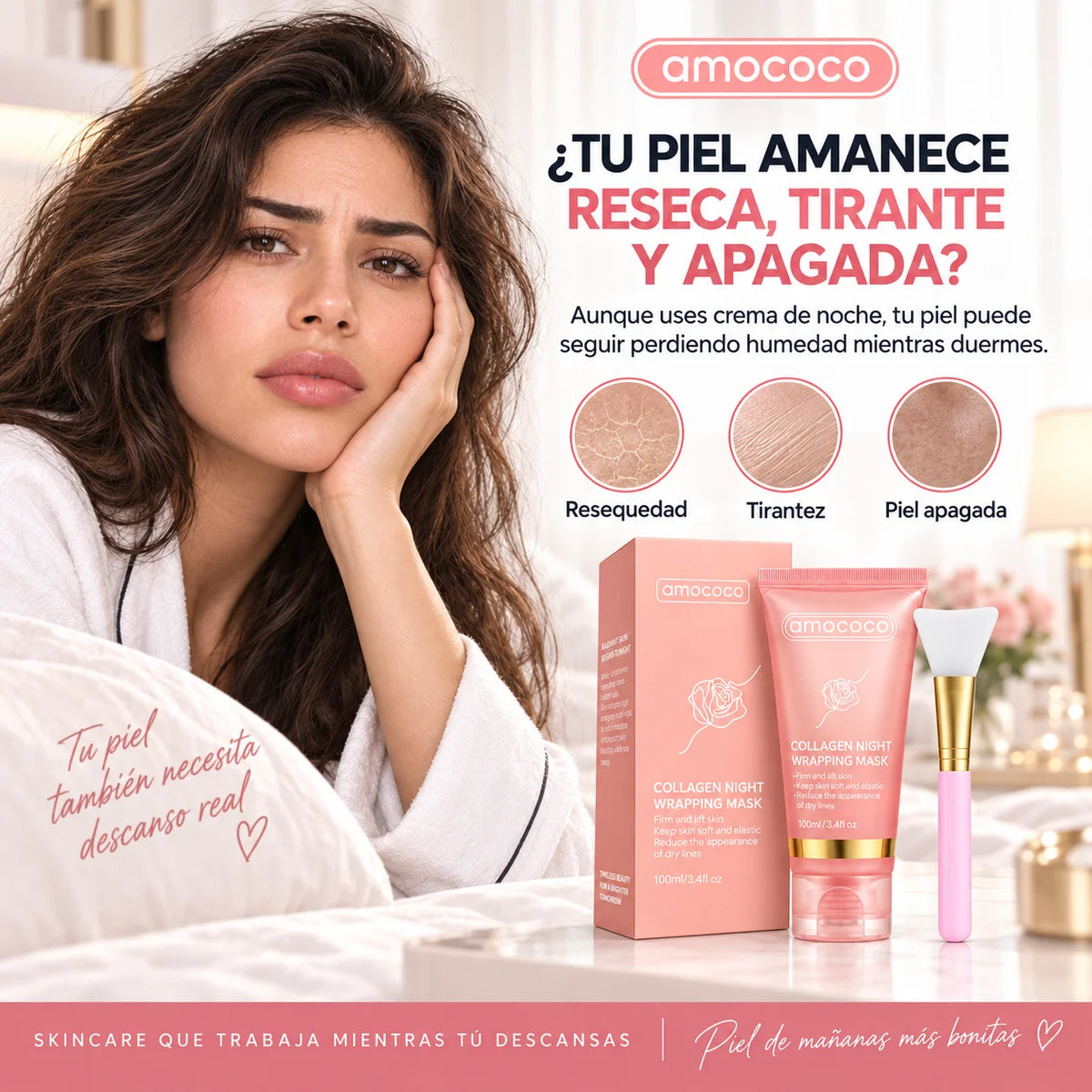 Mascarilla Nocturna AMOCOCO | Hidratación y Luminosidad Mientras Duermes