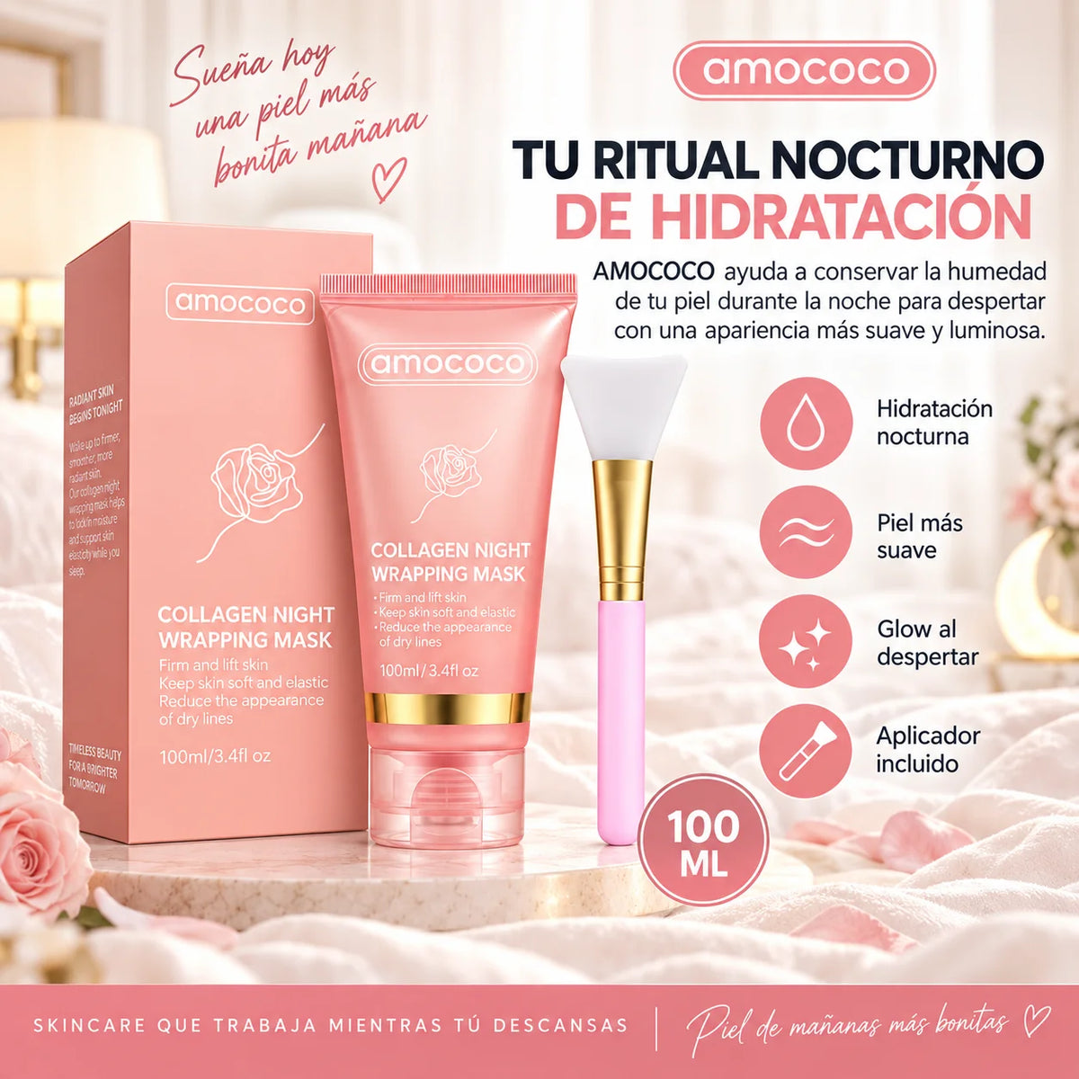 Mascarilla Nocturna AMOCOCO | Hidratación y Luminosidad Mientras Duermes