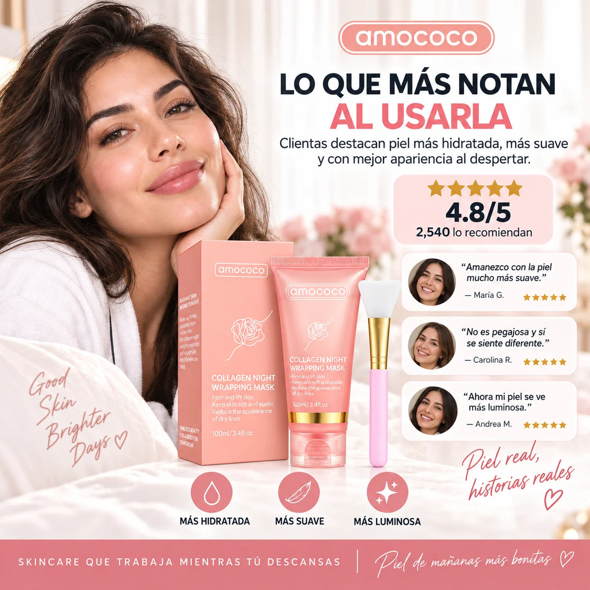 Mascarilla Nocturna AMOCOCO | Hidratación y Luminosidad Mientras Duermes