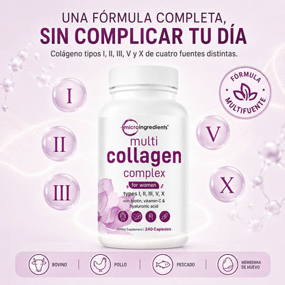 Multicolágeno Complex para Mujer | Biotina, Vitamina C y Ácido Hialurónico