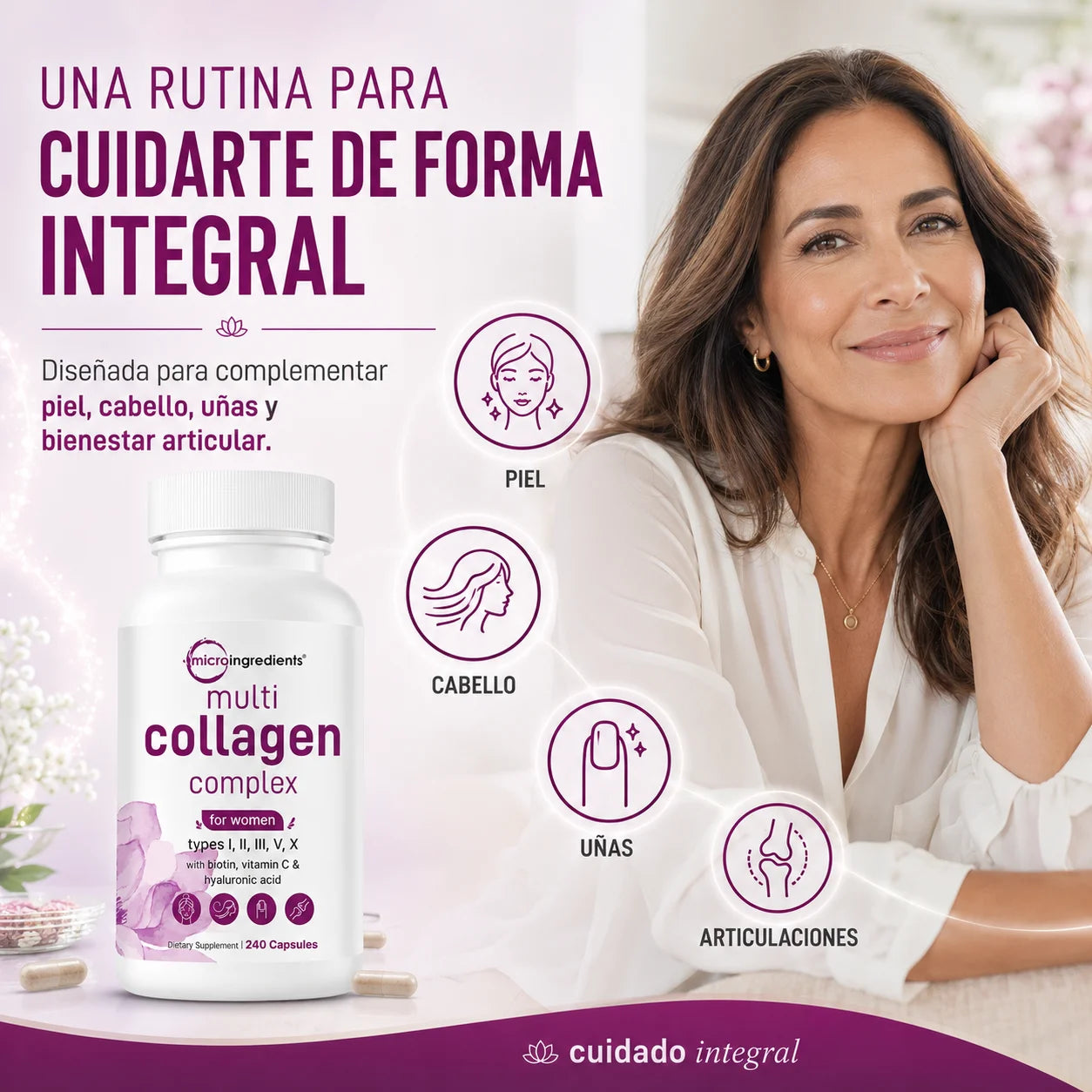 Multicolágeno Complex para Mujer | Biotina, Vitamina C y Ácido Hialurónico