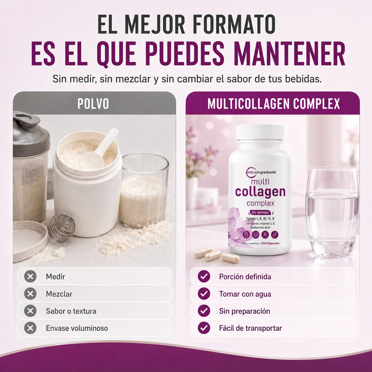 Multicolágeno Complex para Mujer | Biotina, Vitamina C y Ácido Hialurónico