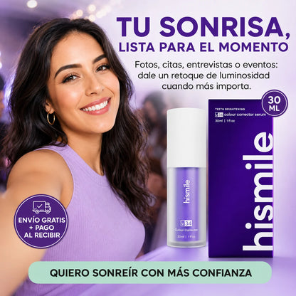Corrector Dental Morado Hismile V34 | Efecto Blanqueador Visual
