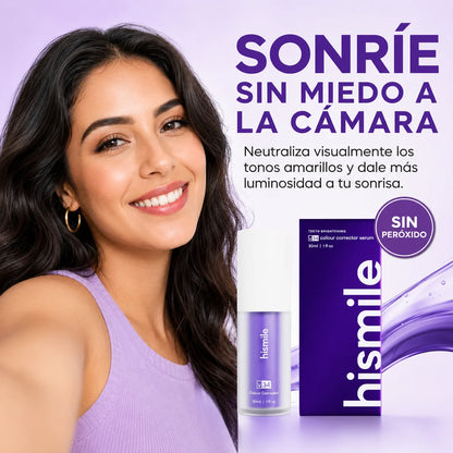 Corrector Dental Morado Hismile V34 | Efecto Blanqueador Visual