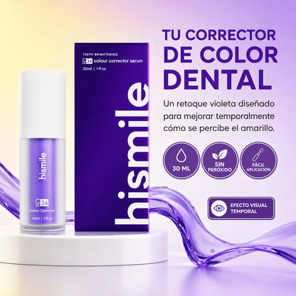 Corrector Dental Morado Hismile V34 | Efecto Blanqueador Visual