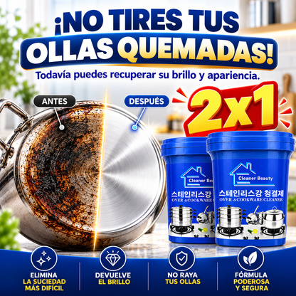 3x1 Pasta Limpiadora de Ollas para Acero Inoxidable