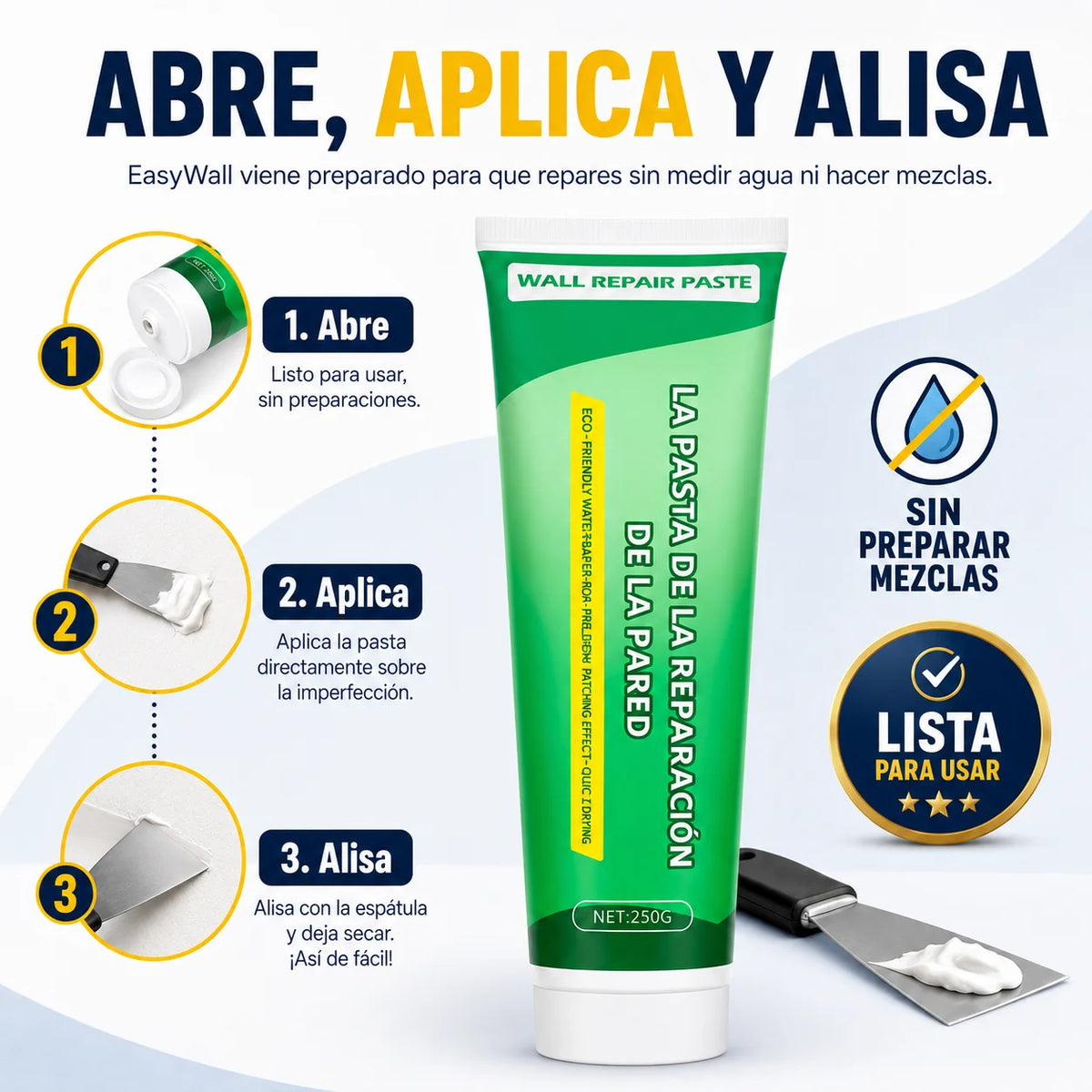 EasyWall 3x1 | Repara Grietas en Minutos