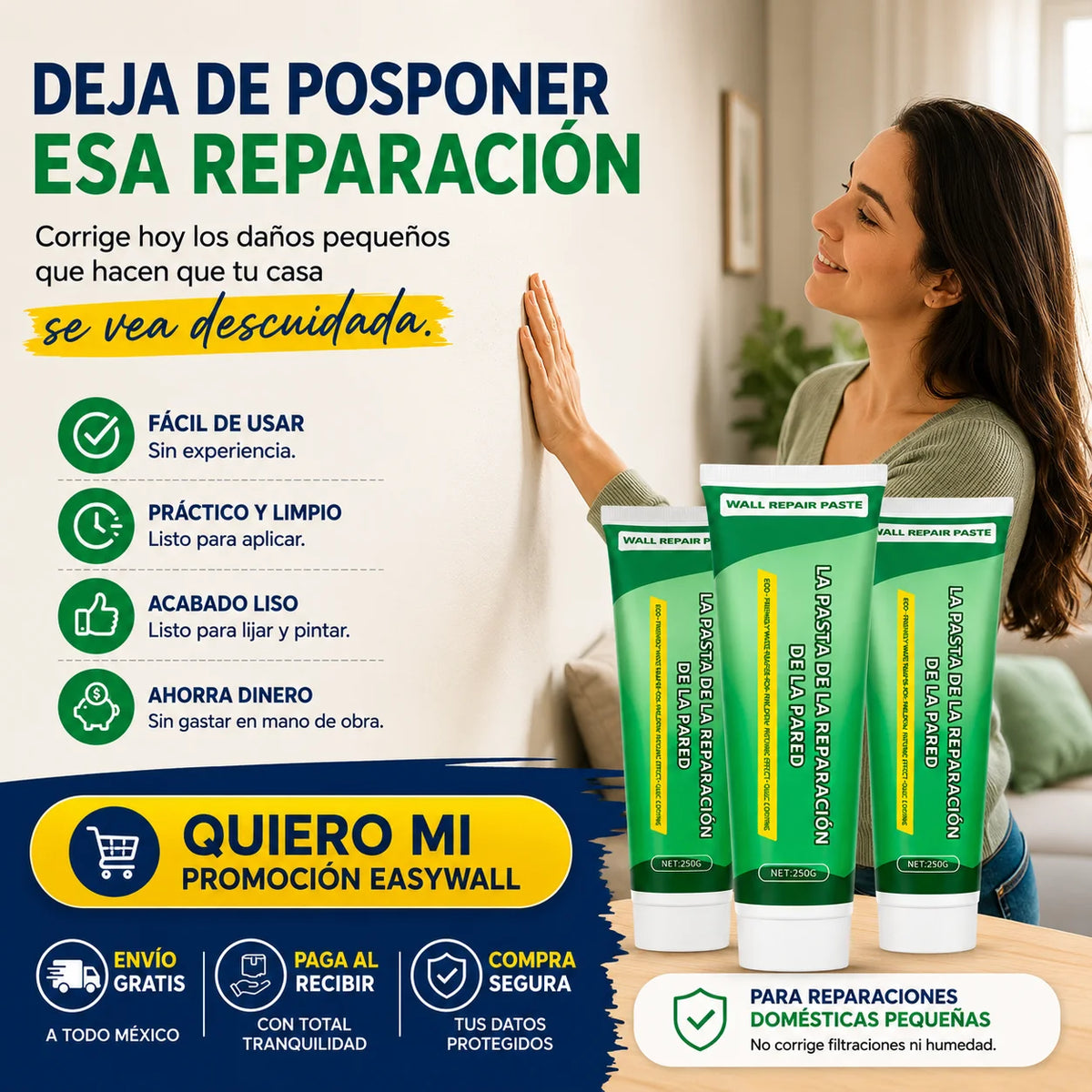 EasyWall 3x1 | Repara Grietas en Minutos