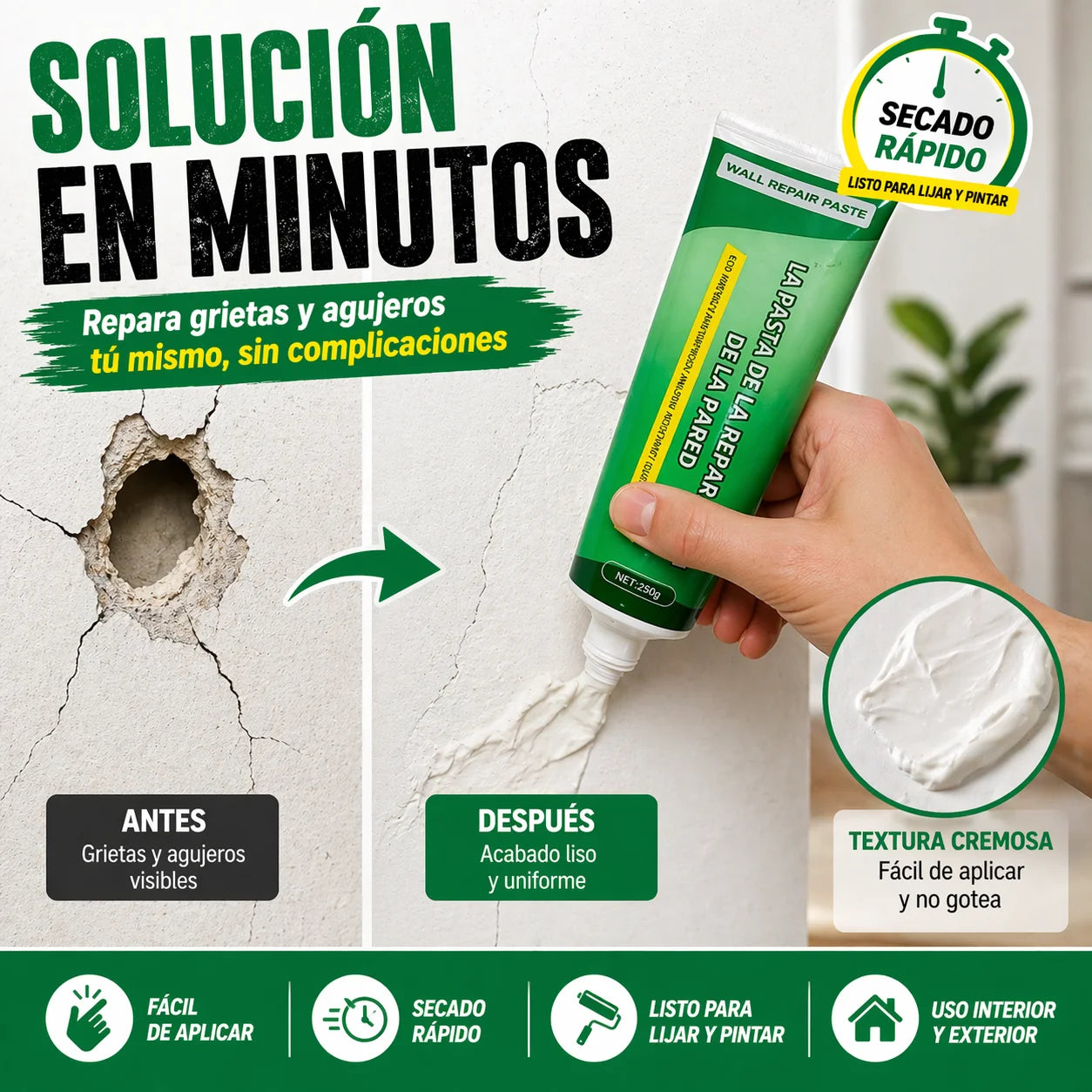 EasyWall 3x1 | Repara Grietas en Minutos