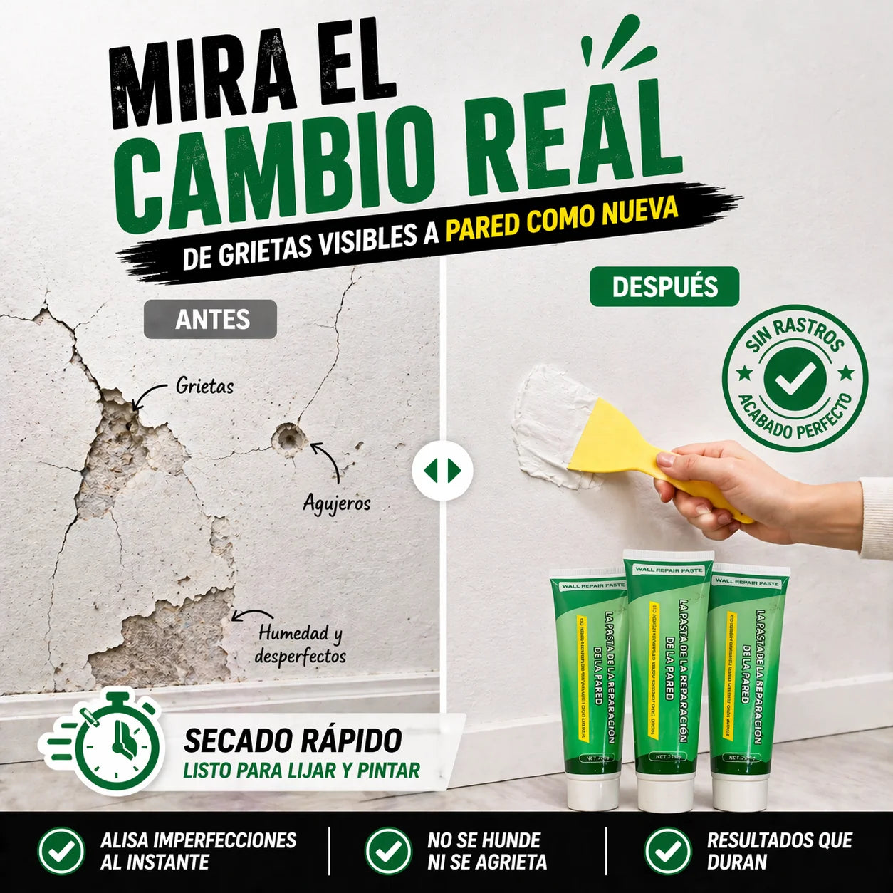 EasyWall 3x1 | Repara Grietas en Minutos