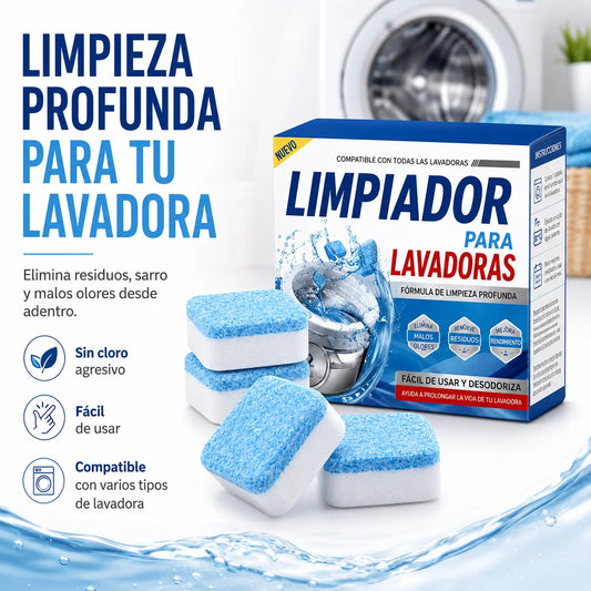Kit 12 Pastillas Limpieza Profunda para Lavadora