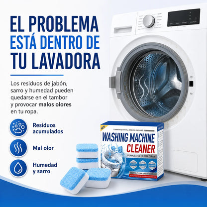 Kit 12 Pastillas Limpieza Profunda para Lavadora | Elimina Sarro y Malos Olores