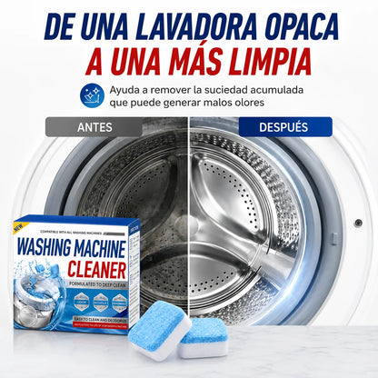 Kit 12 Pastillas Limpieza Profunda para Lavadora | Elimina Sarro y Malos Olores