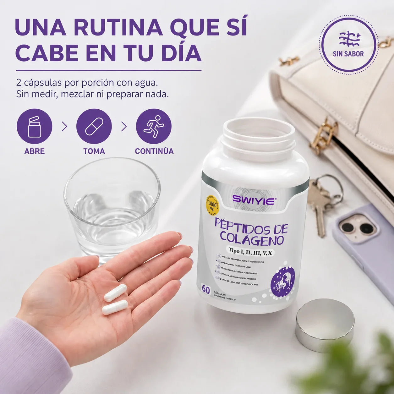 Péptidos de Colágeno Swiyie | Tipo I, II, III, V y X