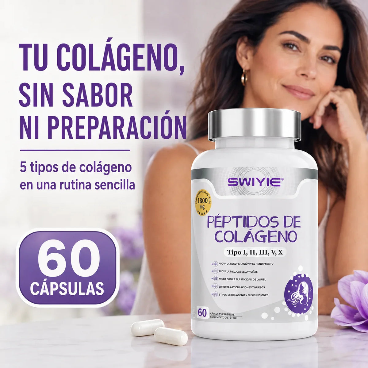Péptidos de Colágeno Swiyie | Tipo I, II, III, V y X