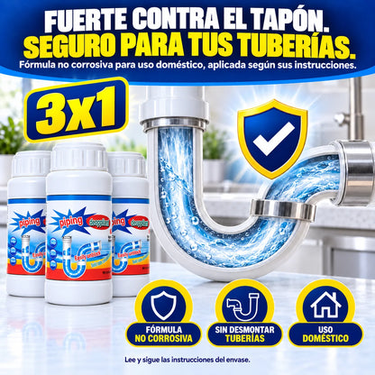 3x1 Polvo Destapacaños | Destapa y elimina malos olores