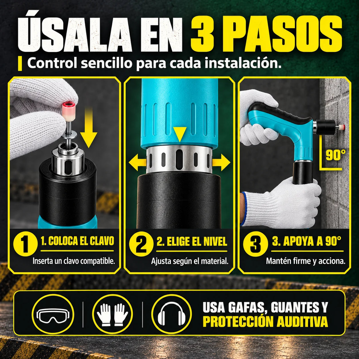 Pistola de Fijación de Clavos | Para Concreto y Acero