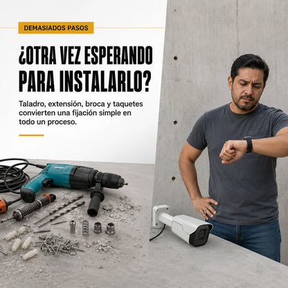 Pistola de Fijación de Clavos para Concreto y Acero | Potencia Ajustable con Kit