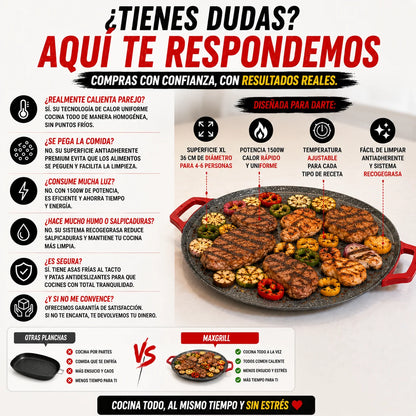 MaxGrill Plancha Eléctrica | Cocina Todo Caliente