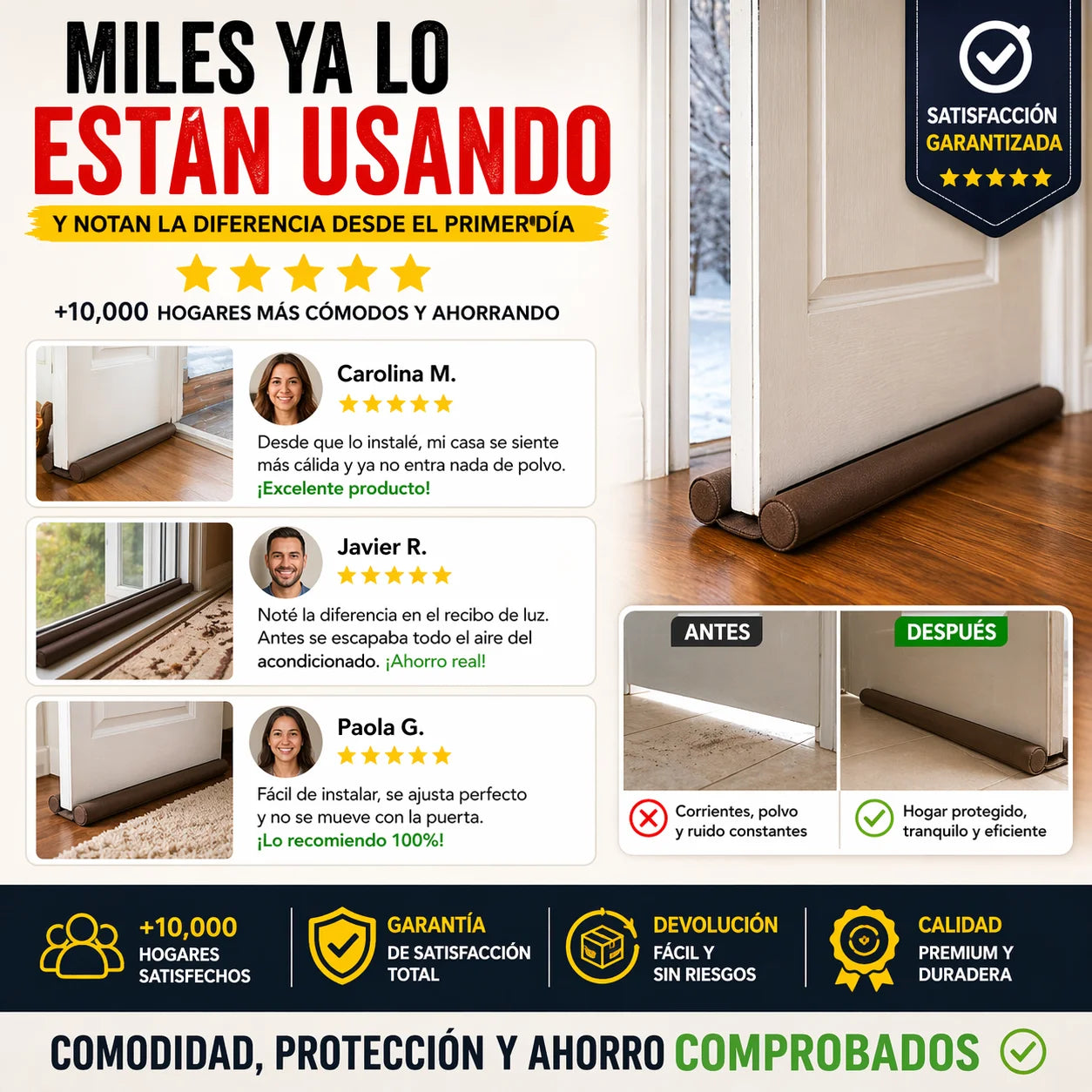 ¡PROMO 2x1! SellaPuerta 360° | Bloquea Aire, Polvo y Ruido en Segundos