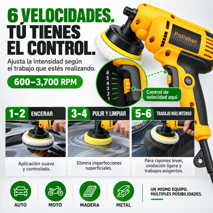 Pulidora Polisher Eléctrica | Almohadilla Desmontable