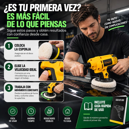 Pulidora Polisher Eléctrica | Almohadilla Desmontable