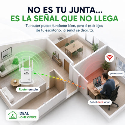 Repetidor WiFi 300Mbps de Largo Alcance | Señal Fuerte en Todo tu Hogar