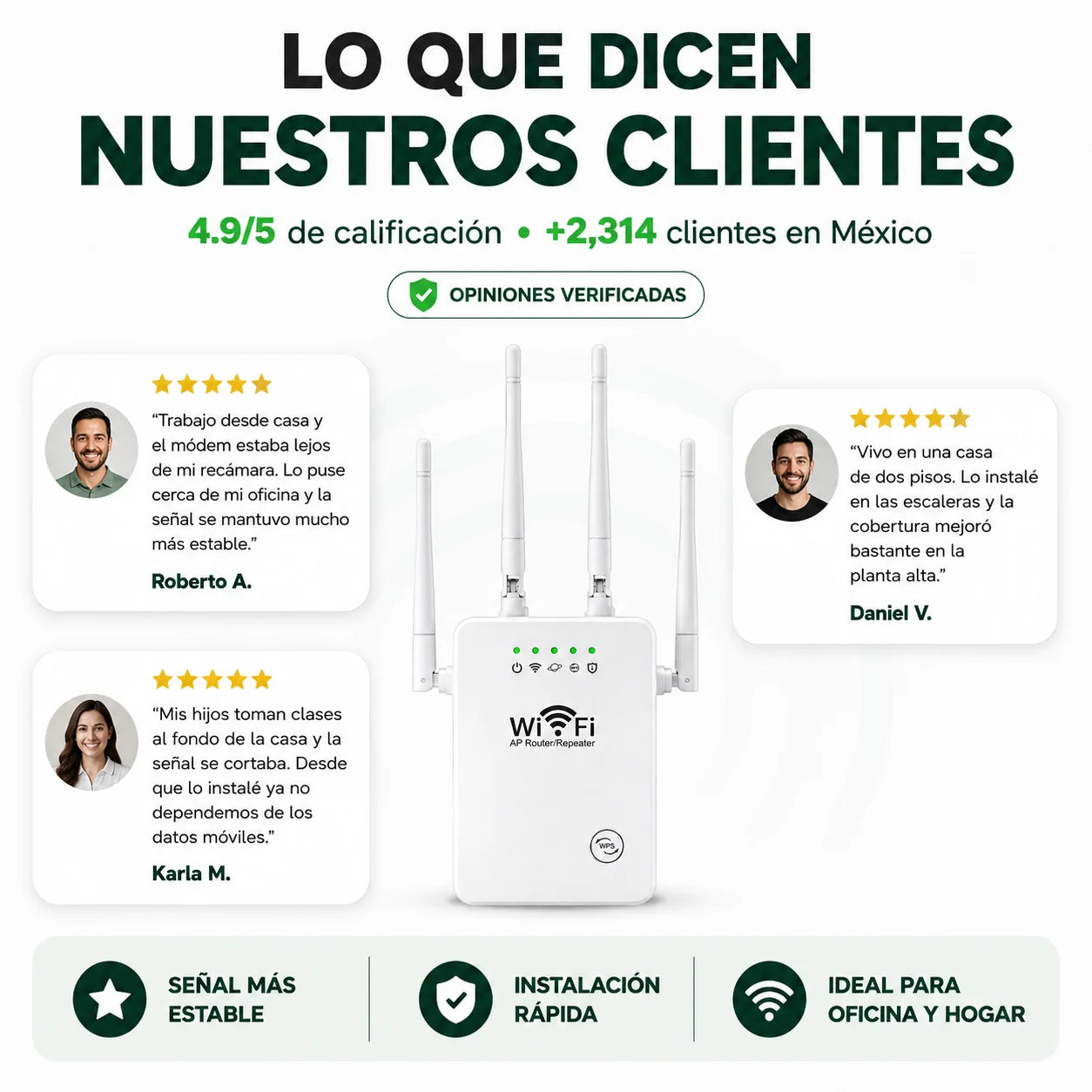 Amplificador de Señal WiFi 300 Mbps | Extiende la Cobertura de tu Módem