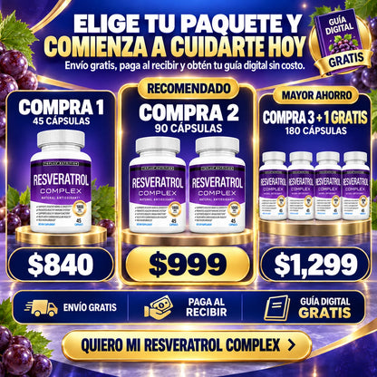 Resveratrol Complex Toplux | Antioxidante y Bienestar Diario