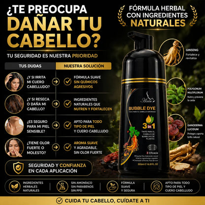 Shampoo Negro 3 en 1 de 500 Ml | Adiós Canas En Minutos