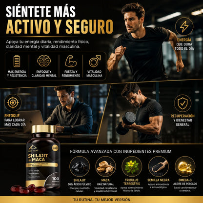 Shilajit + Maca | Recupera Tu Energía Masculina