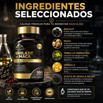 Shilajit + Maca | Recupera Tu Energía Masculina