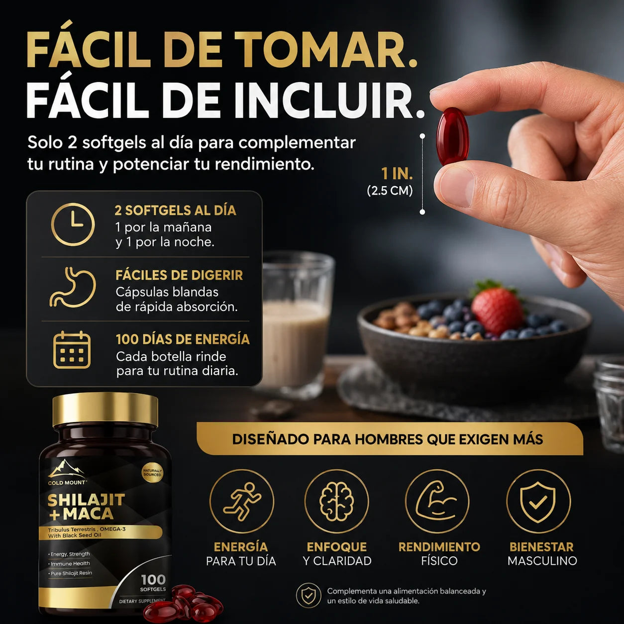 Shilajit + Maca | Recupera Tu Energía Masculina