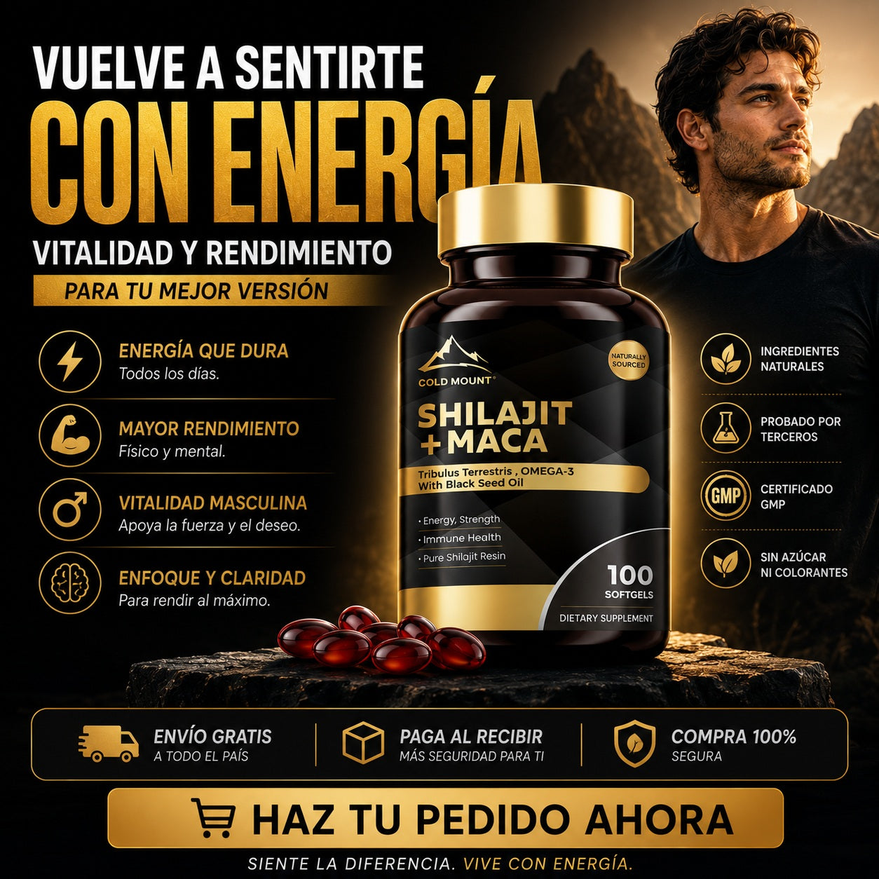 Shilajit + Maca | Recupera Tu Energía Masculina