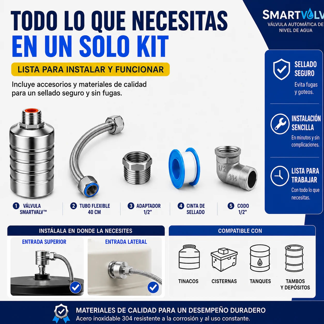 Kit SmartValv™ | Control Preciso del Agua Desde el Primer Uso