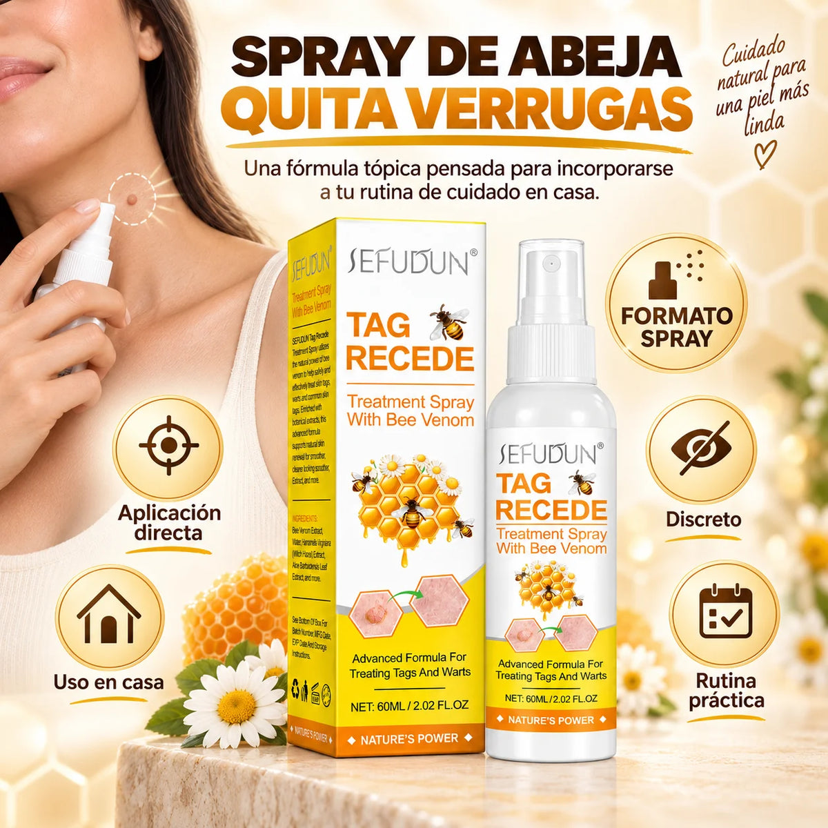 Spray con Veneno de Abeja | Para Verrugas y Marcas Cutáneas