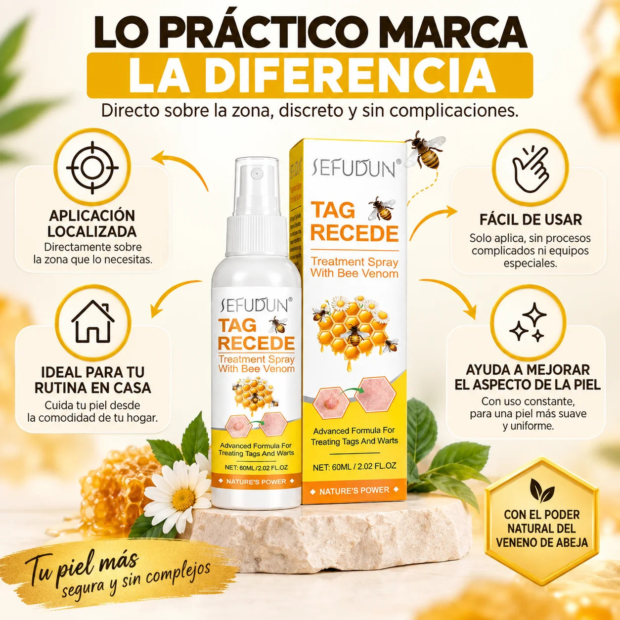 Spray con Veneno de Abeja | Para Verrugas y Marcas Cutáneas