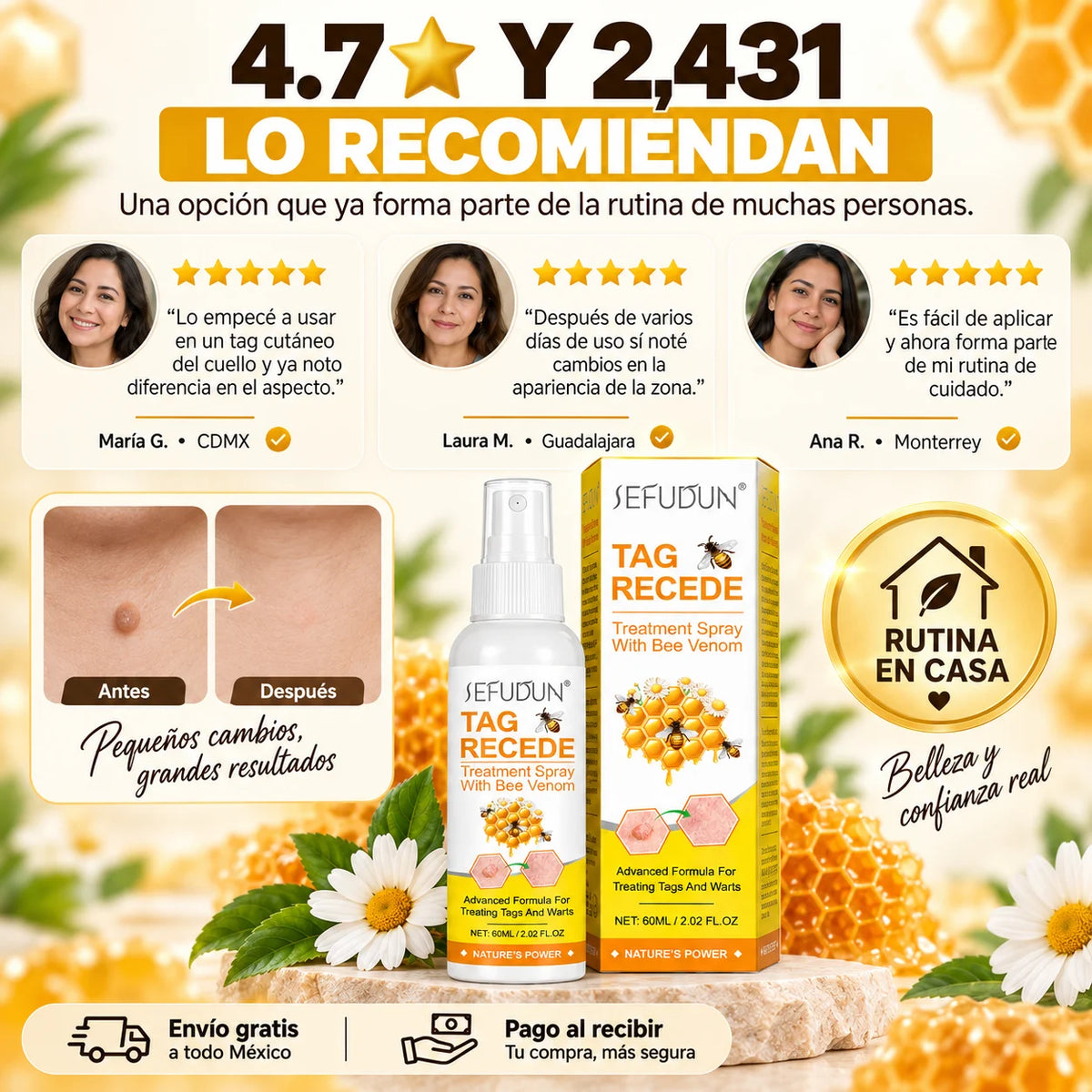 Spray con Veneno de Abeja | Para Verrugas y Marcas Cutáneas