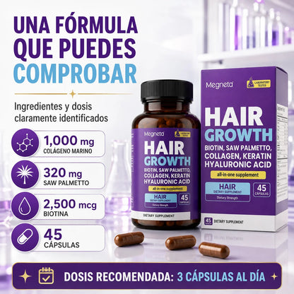 Suplemento Hair Growth Megneta | Biotina y Colágeno