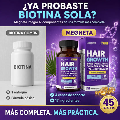Suplemento Hair Growth Megneta | Biotina y Colágeno